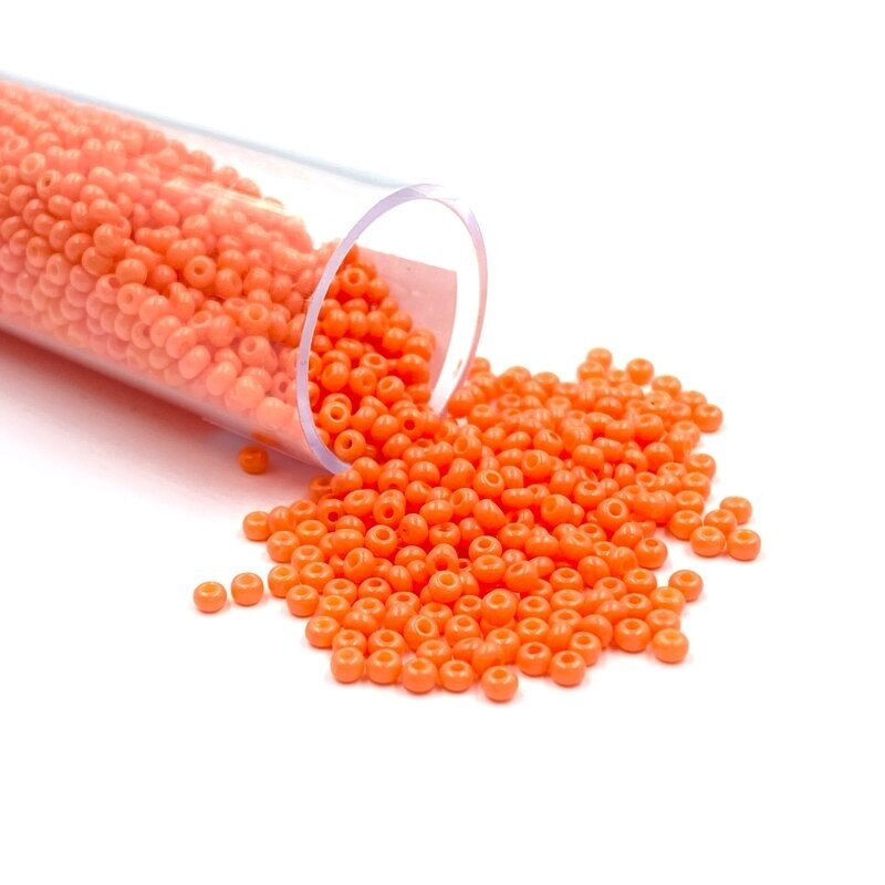 1,3x2mm oranžinės sp. biserio karoliukai, ±13g
