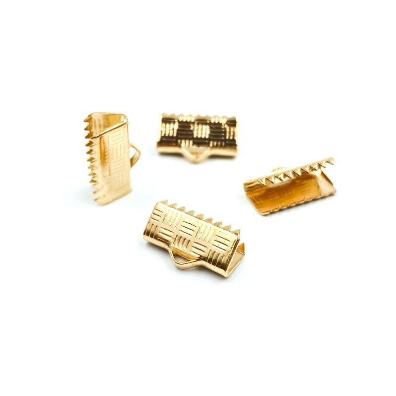 13x8mm rausvo aukso sp. užbaigimo detalė juostelei, 21vnt.