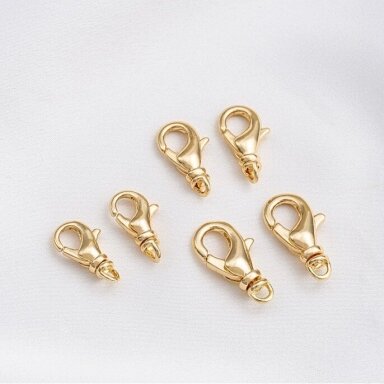 14mm 14k aukso sp. nerūdijančio plieno užsegimas karabinas, 1vnt. 14mm 14k aukso sp. nerūdijančio plieno užsegimas karabinas, 1vnt.
