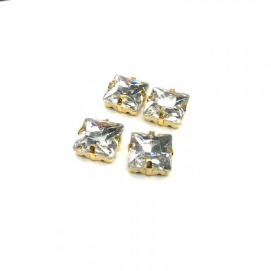 14mm crystal sp. kristalai aukso sp. rėmeliuose, 4vnt