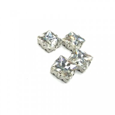 14mm crystal sp. kristalai sidabro sp. rėmeliuose, 4vnt