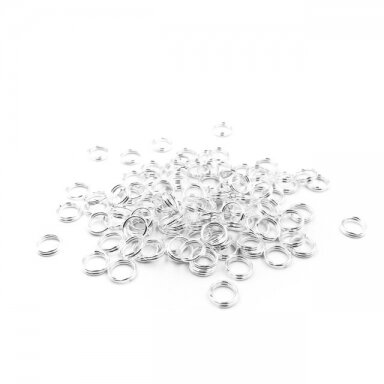 14mm dvigubi sidabro sp. žiedeliai, 10g 14mm dvigubi sidabro sp. žiedeliai, 10g