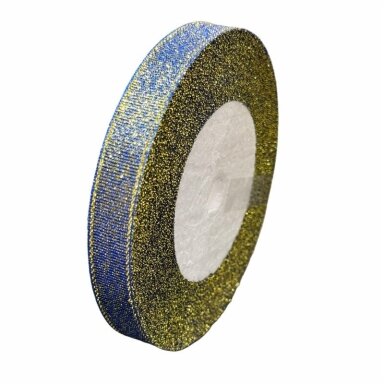 14mm mėlynos sp. blizgi organzos juostelė, 1vnt., ±20m