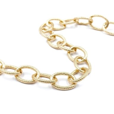 14mm rausvo aukso sp. aliuminė grandinėlė, 1m 14mm rausvo aukso sp. aliuminė grandinėlė, 1m