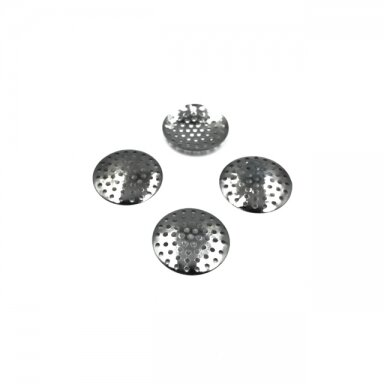 25mm skersmens juodintos sp. perforuotas diskas, 18vnt. 25mm skersmens juodintos sp. perforuotas diskas, 18vnt.