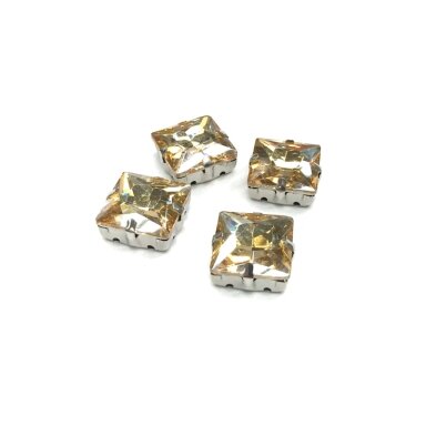 14mm šviesios dūminės sp. kristalai sidabro sp. rėmeliuose, 4vnt