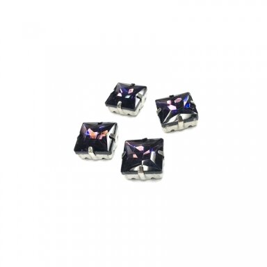 14mm violetinės sp. kristalai sidabro sp. rėmeliuose, 4vnt