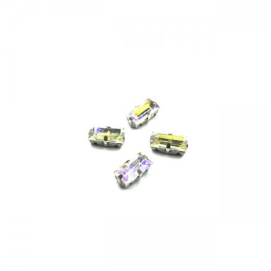 10x5mm crystal AB sp. kristalai sidabro sp. rėmeliuose, 4vnt.