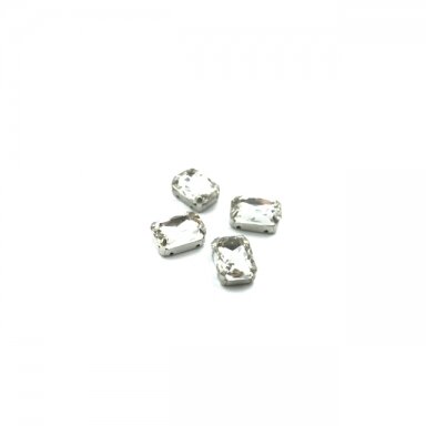 14x10mm crystal sp. kristalai sidabro sp. rėmeliuose, 4vnt.