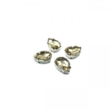 18x13mm dūminės sp. kristalai sidabro sp. rėmeliuose, 4vnt.