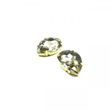 25x18mm dūminės sp. kristalai aukso sp. rėmeliuose, 2vnt.