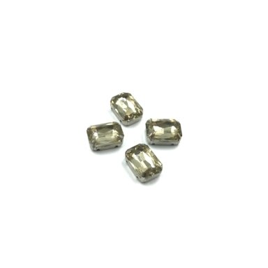 14x10mm dūminės sp. kristalai sidabro sp. rėmeliuose, 4vnt.