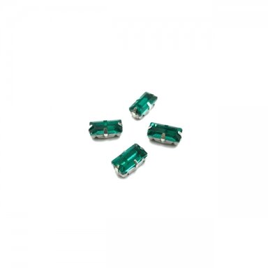 10x5mm Emerald sp. kristalai sidabro sp. rėmeliuose, 4vnt.