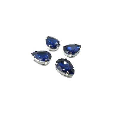 18x13mm indigo sp. kristalai sidabro sp. rėmeliuose, 4vnt.