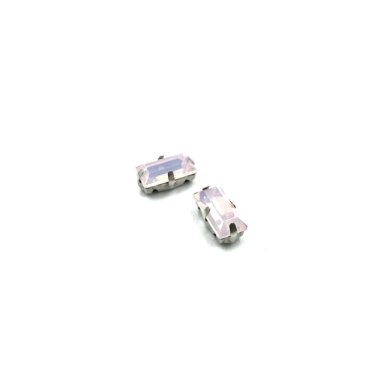 10x5mm mėnulio rožinės sp. kristalai sidabro sp. rėmeliuose, 2vnt.