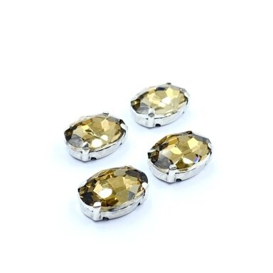 14x10mm rudos sp. kristalai sidabro sp. rėmeliuose, 4vnt.