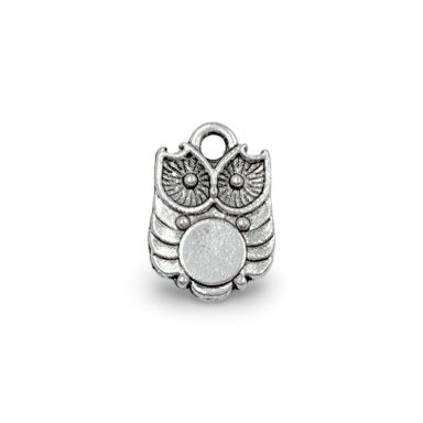 14x10mm sidabro sp. pakabukas pelėda, 13vnt.