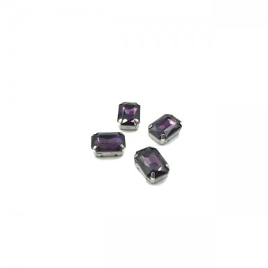 14x10mm violetinės sp. kristalai sidabro sp. rėmeliuose, 4vnt.