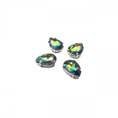 18x13mm Vitrail sp. kristalai sidabro sp. rėmeliuose, 4vnt.