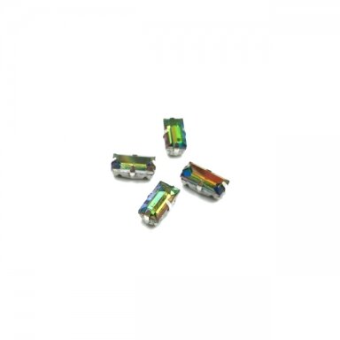 10x5mm Vitrail sp. kristalai sidabro sp. rėmeliuose, 4vnt.