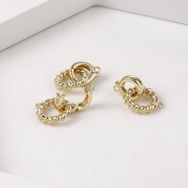 14x11mm 14k aukso sp. nerūdijančio plieno užsegimas su žiedeliu, 1vnt. 14x11mm 14k aukso sp. nerūdijančio plieno užsegimas su žiedeliu, 1vnt.