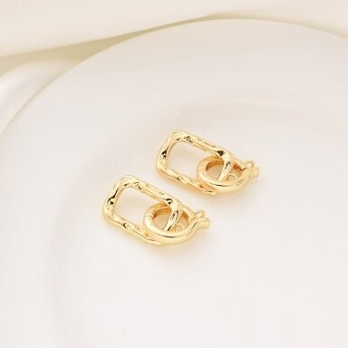 14x11mm 14k aukso sp. nerūdijančio plieno užsegimas su žiedeliu, 1vnt. 14x11mm 14k aukso sp. nerūdijančio plieno užsegimas su žiedeliu, 1vnt.