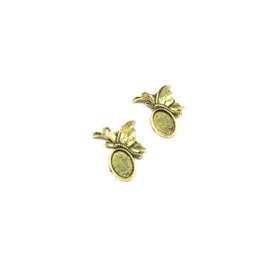 21x15mm aukso sp. rėmelis 13,7x9,7mm kabošonui, 7vnt.