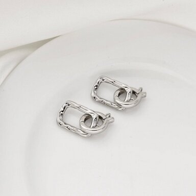 14x11mm platinos sp. nerūdijančio plieno užsegimas su žiedeliu, 1vnt. 14x11mm platinos sp. nerūdijančio plieno užsegimas su žiedeliu, 1vnt.