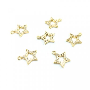 14x12mm 14k aukso sp. nerūdijančio plieno pakabukas žvaigždė, 1vnt. 14x12mm 14k aukso sp. nerūdijančio plieno pakabukas žvaigždė, 1vnt.