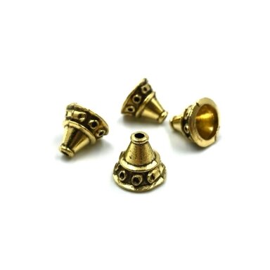 14x12mm aukso sp. kepurėlės, 8vnt.