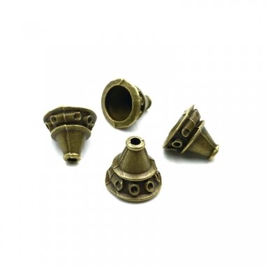 14x12mm žalvario sp. kepurėlės, 8vnt.