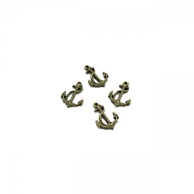 18x13mm žalvario sp. pakabukas inkaras, 24vnt.