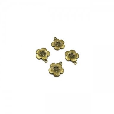 16x14mm žalvario sp. pakabukas gėlė, 19vnt.