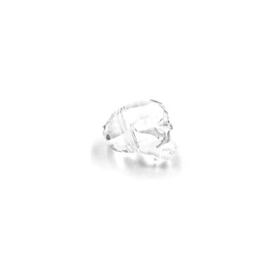 14x13mm skaidrios sp. stiklo karoliukas kaukolė, 1vnt.