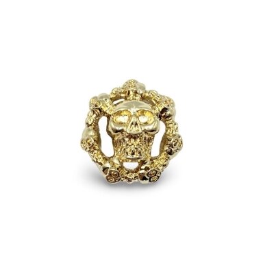 14x14mm aukso sp. intarpas, kaukolė, 1vnt.