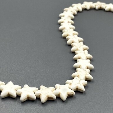 14x15mm kreminės sp. žvaigždės formos hovlitas, 40cm juosta 14x15mm kreminės sp. žvaigždės formos hovlitas, 40cm juosta