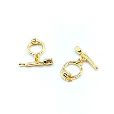 14x17mm 14k aukso sp. nerūdijančio plieno perkišamas užsegimas, 1vnt. 14x17mm 14k aukso sp. nerūdijančio plieno perkišamas užsegimas, 1vnt.