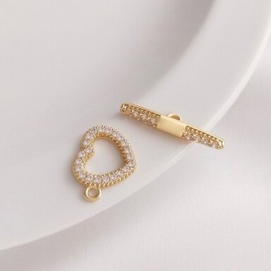 14x21mm 14k ausko sp. nerūdijančio plieno perkišamas užsegimas su cirkoniais, 1vnt. 14x21mm 14k ausko sp. nerūdijančio plieno perkišamas užsegimas su cirkoniais, 1vnt.