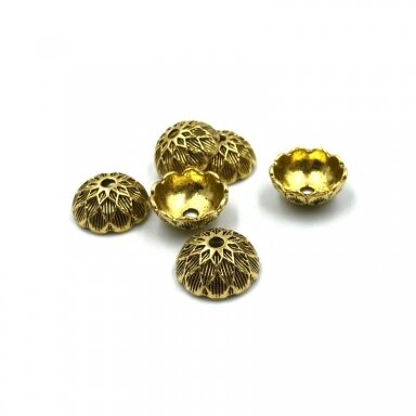 14x6mm aukso sp. kepurėlės, 13vnt.