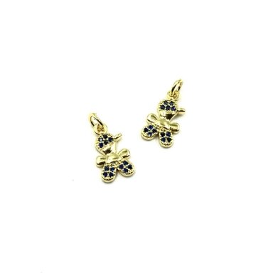 14x8mm aukso sp. nerūdijančio plieno pakabukas su cirkoniais berniukas, 1vnt.