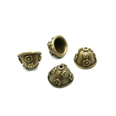 14x9mm žalvario sp. kepurėlės, 6vnt.