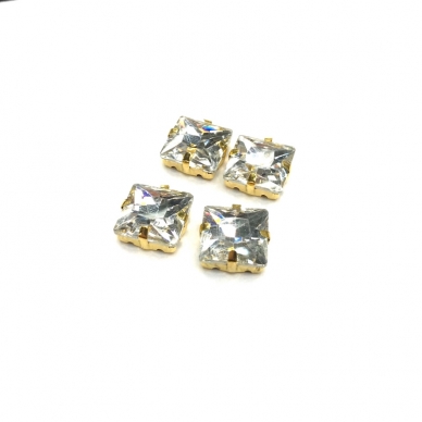 14mm crystal sp. kristalai aukso sp. rėmeliuose, 4vnt