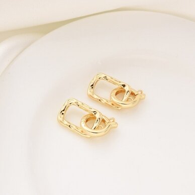 14x11mm 14k aukso sp. nerūdijančio plieno užsegimas su žiedeliu, 1vnt. 14x11mm 14k aukso sp. nerūdijančio plieno užsegimas su žiedeliu, 1vnt.