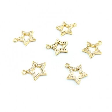 14x12mm 14k aukso sp. nerūdijančio plieno pakabukas žvaigždė, 1vnt. 14x12mm 14k aukso sp. nerūdijančio plieno pakabukas žvaigždė, 1vnt.