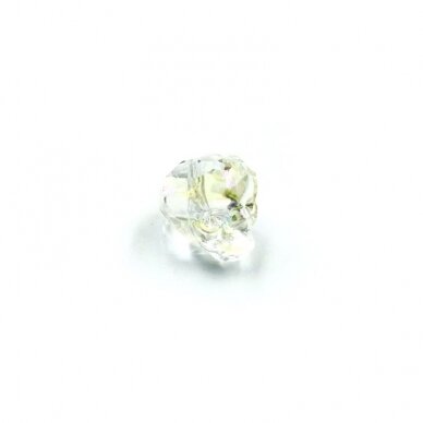 14x13mm gelsvos AB sp. stiklo karoliukas kaukolė, 1vnt. 1