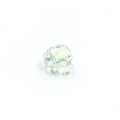 14x13mm gelsvos AB sp. stiklo karoliukas kaukolė, 1vnt. 2