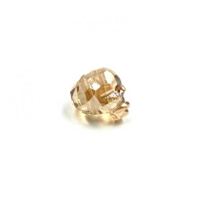14x13mm šviesios dūminės sp. stiklo karoliukas kaukolė, 1vnt. 2