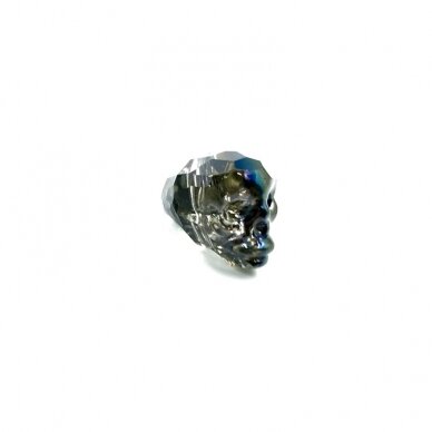 14x13mm rudos sp. stiklo karoliukas kaukolė, 1vnt. 1