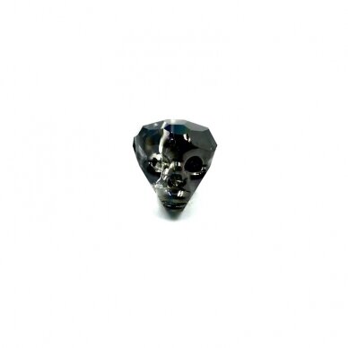 14x13mm rudos sp. stiklo karoliukas kaukolė, 1vnt.