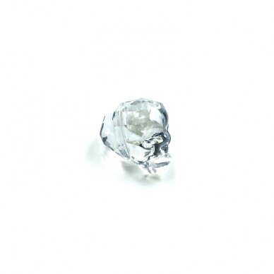14x13mm žydros sp. stiklo karoliukas kaukolė, 1vnt. 1